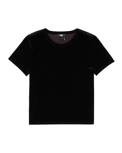 PAIGE Black Fiora Velvet T-shirt