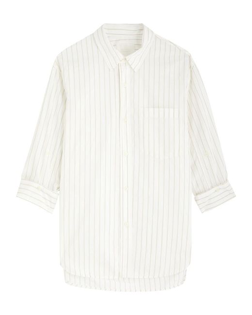 Citizens of Humanity White Kayla Striped Cotton-Blend Shirt