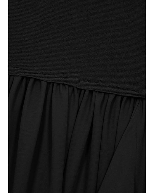 3.1 Phillip Lim Black Panelled Ribbed-Knit Midi Dress
