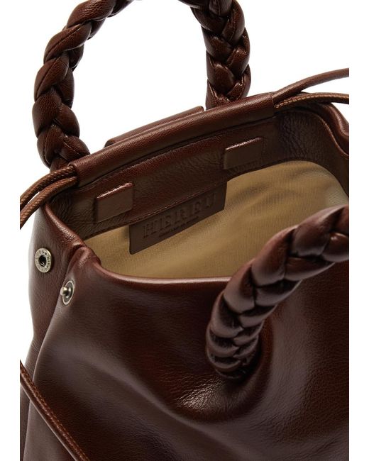 Hereu Brown Bombon Medium Leather Top Handle Bag