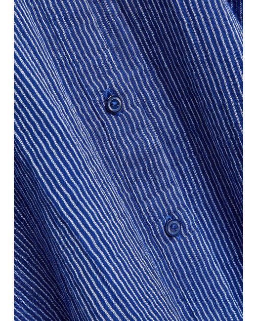 Eileen Fisher Blue Striped Cotton Blouse