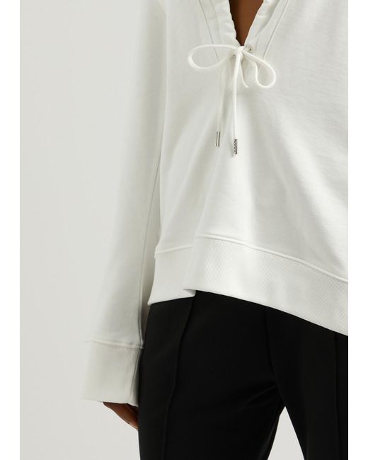 Courreges White Hooded Cotton Sweatshirt