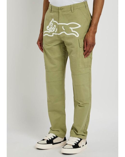 ICECREAM Green Logo-Appliquéd Twill Cargo Trousers for men