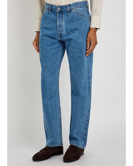 Drake's Blue Straight-Leg Denim Jeans for men