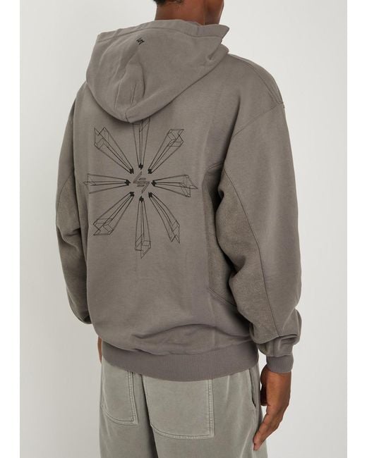 Represent Gray 247 Uprising Hooded Cotton Sweatshirt for men