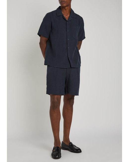 Percival Blue Linen Shorts for men