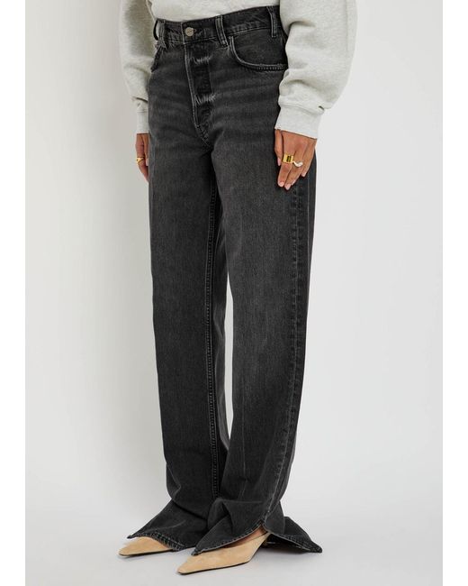 Anine Bing Black Roy Straight-Leg Jeans