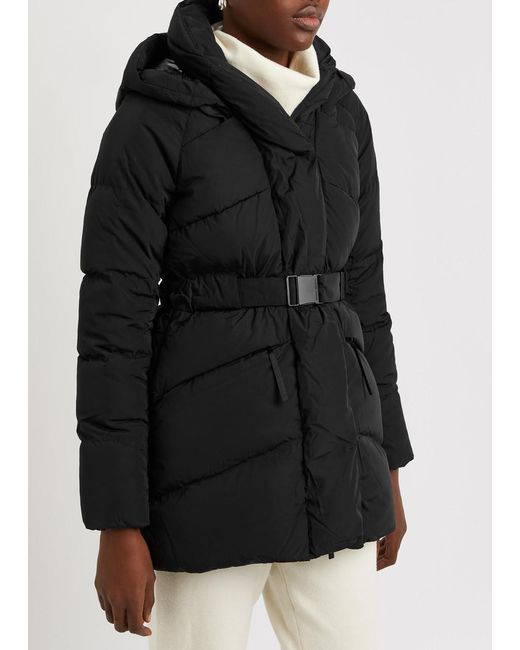 Canada Goose Black Marlow Belted Quilted Shell Coat