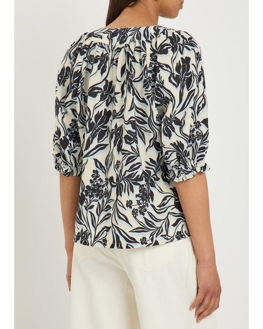 Rails White Belina Floral-Print Woven Blouse