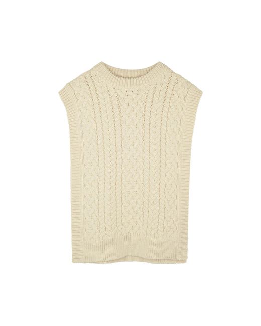 Mr. Mittens Natural Cable-Knit Wool Vest