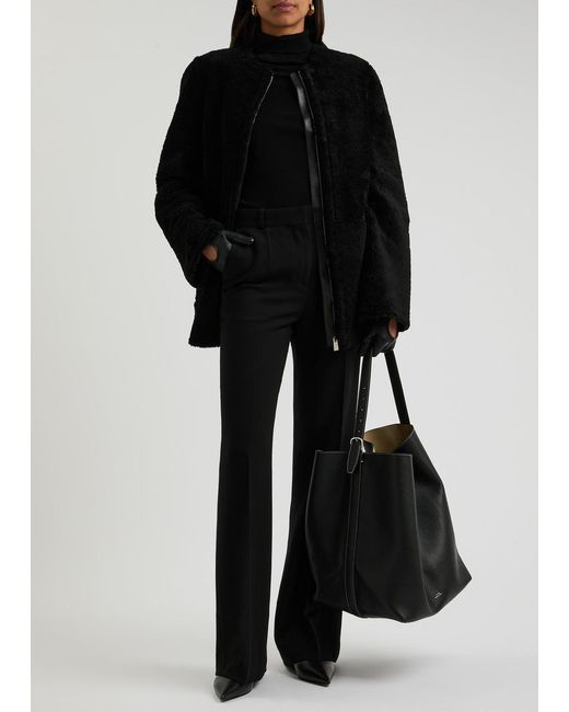 Totême Black Shearling Coat