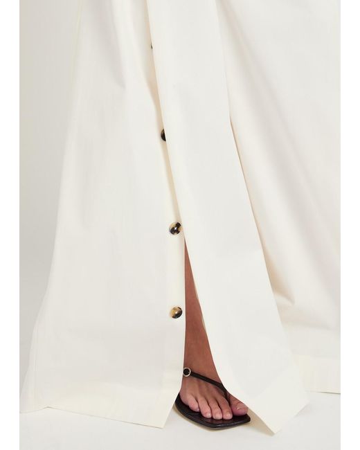 A.W.A.K.E. MODE White Split Cotton-Poplin Trousers
