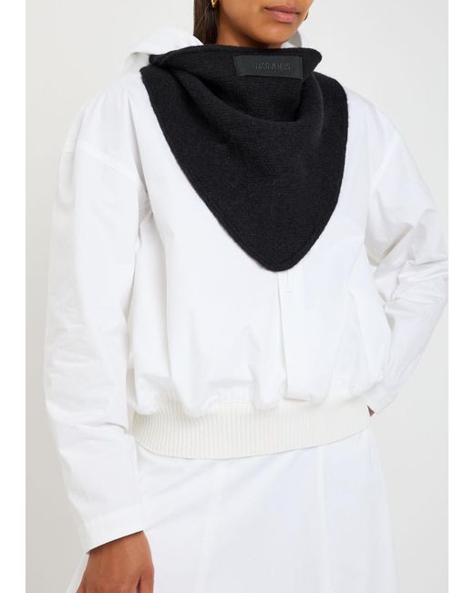 Jacquemus Black Le Chale Gros Grain Alpaca-Blend Scarf