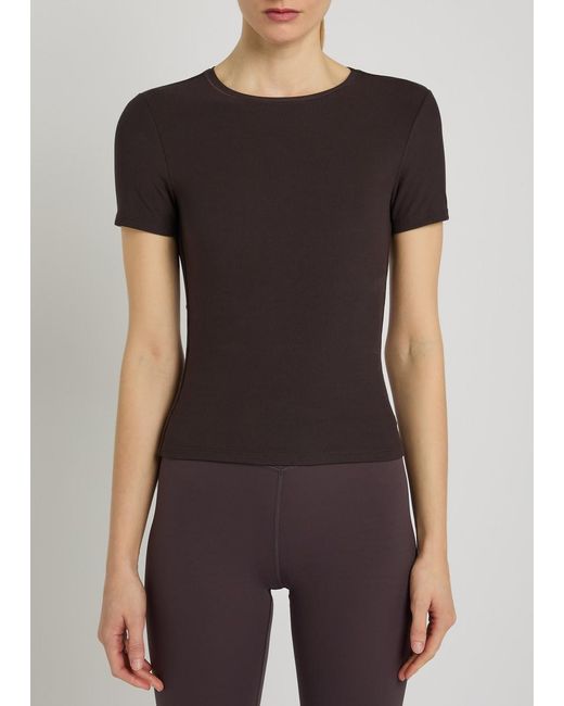 Tala Black 365 Ribbed Stretch-Modal T-Shirt