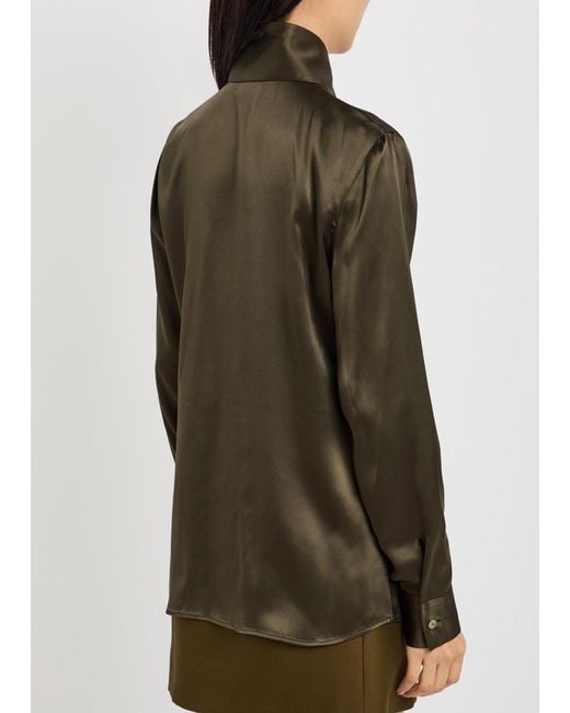 Khaite Green Ivy Silk Shirt