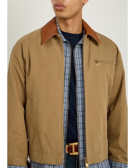 Versace Brown Quilted Canvas Jacket for men