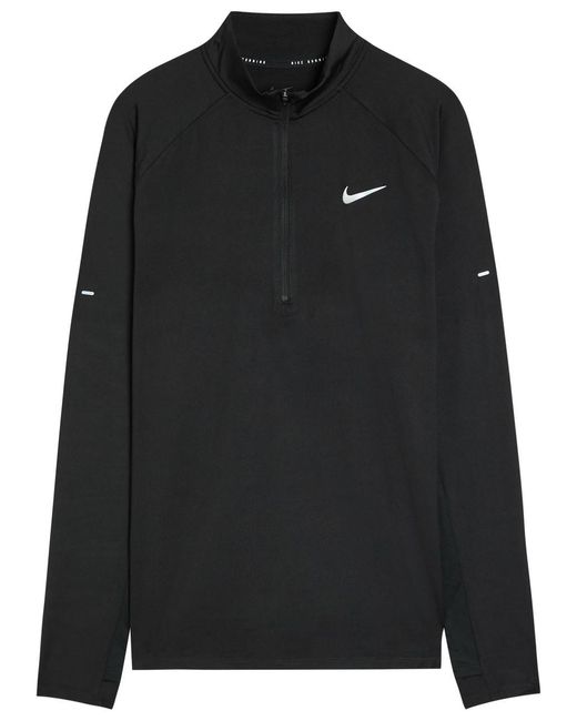 Nike Black Dri-Fit Quarter-Zip Stretch-Jersey Running Top for men