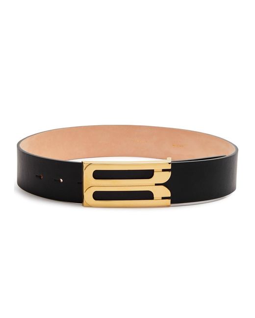 Victoria Beckham Black Jumbo Frame Leather Belt