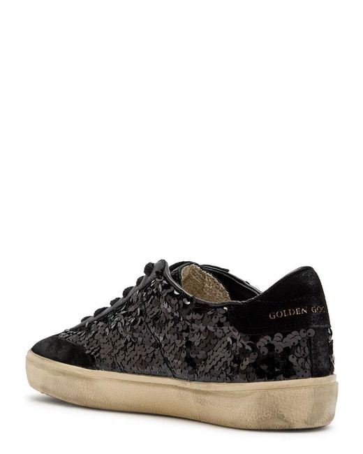 Golden Goose Deluxe Brand Black Soul Star Sequin-Embellished Leather Sneakers