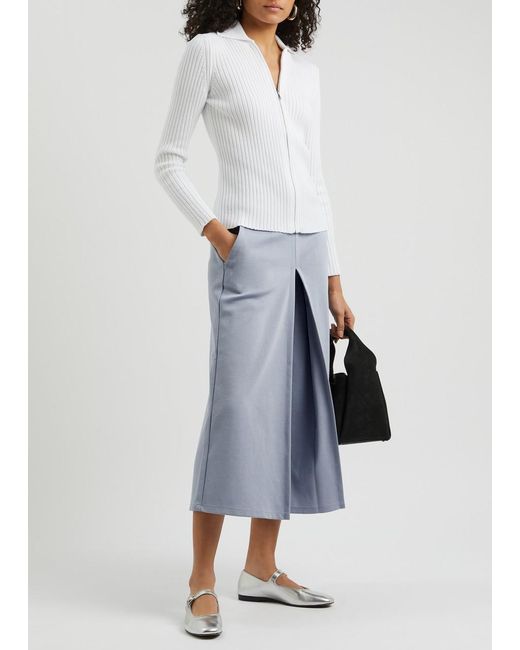 Max Mara Blue Quid Cropped Jersey Trousers
