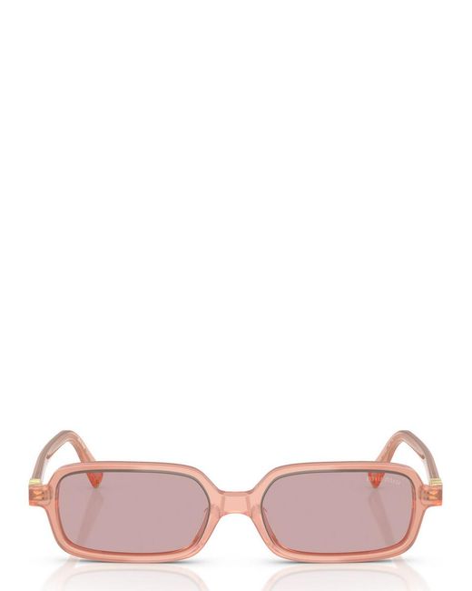 Miu Miu Pink Regard Rectangle-Frame Sunglasses