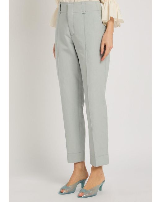 Chloé Gray Tapered-Leg Trousers