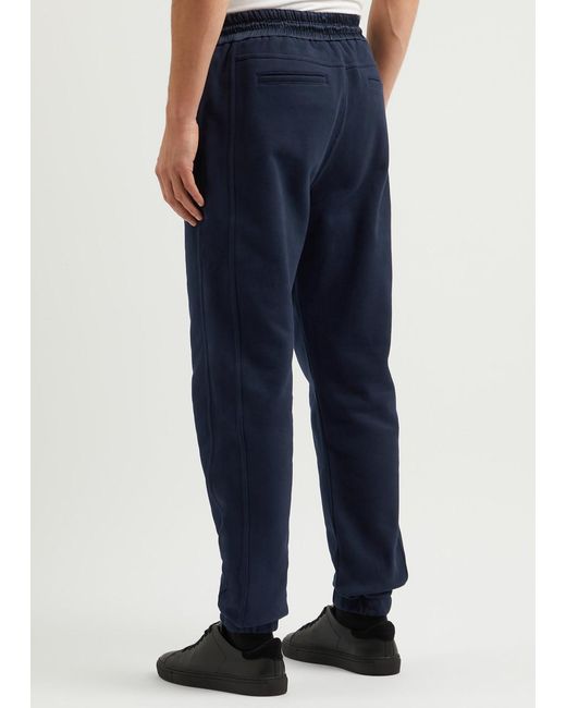 Saint Laurent Blue Logo-Embroidered Cotton Sweatpants for men