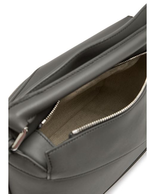 Loewe Gray Puzzle Edge Small Leather Top Handle Bag