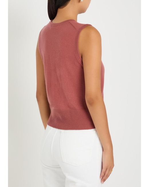 Vince Red Wool And Cashmere-Blend Vest