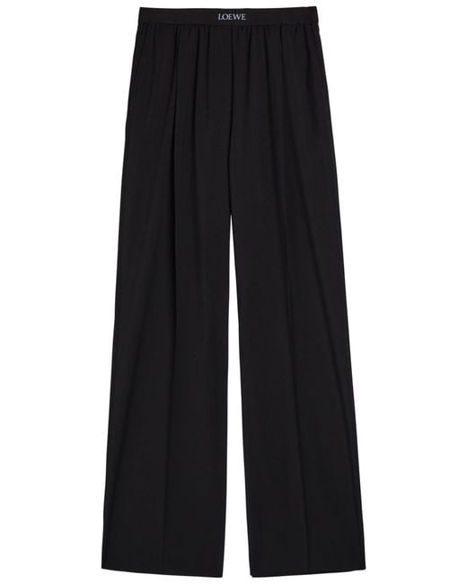 Loewe Black Logo Wool Trousers