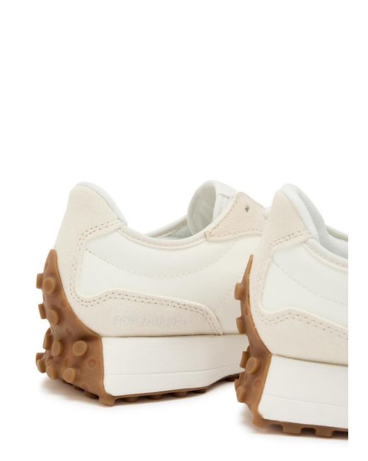 New Balance White 327 Panelled Leather Sneakers