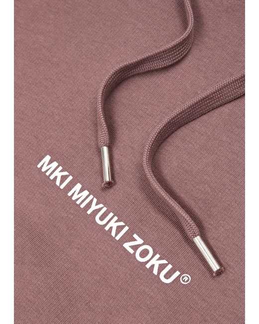 MKI Miyuki-Zoku Purple Logo Hooded Jersey Sweatshirt for men