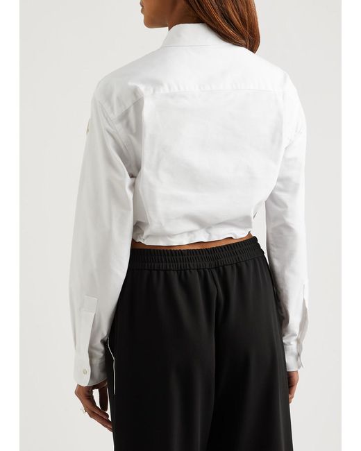 Moncler White Cropped Cotton Shirt