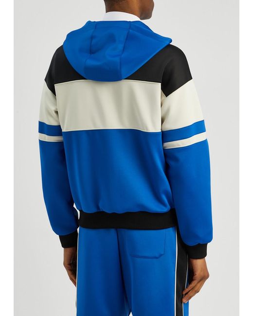 Gucci Blue Striped Hooded Neoprene Jacket for men
