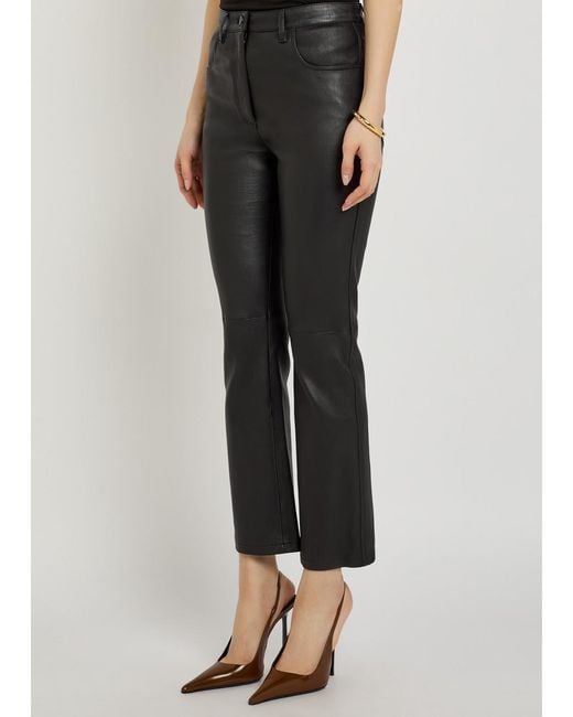 Joseph Gray Duke Straight-Leg Leather Trousers