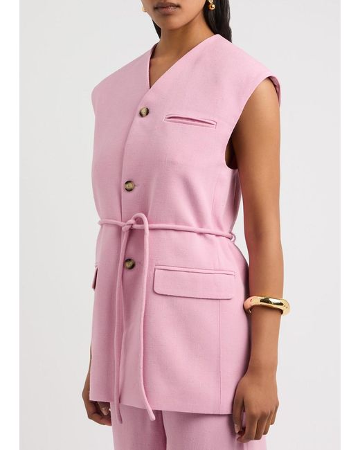 Nanushka Pink Miriam Sleeveless Woven Jacket