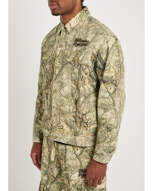 BBCICECREAM Gray Camouflage Logo-Embroidered Cotton Jacket for men