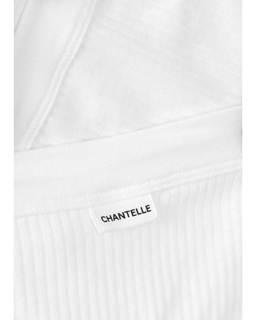 Chantelle White Comfort Ribbed Stretch-Cotton Briefs