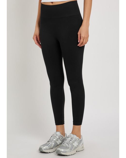 Spanx Black Ribbed Sculpting Knit Cropped Leggings