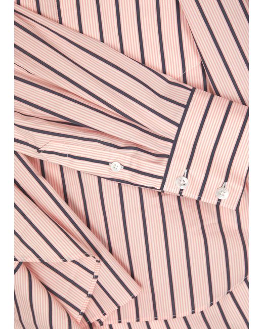 Veronica Beard Pink Khai Striped Cotton-poplin Shirt