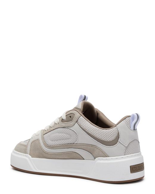 Cleens White Essential Skate Panelled Mesh Sneakers for men