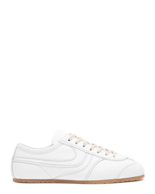 Dries Van Noten White Panelled Leather Sneakers