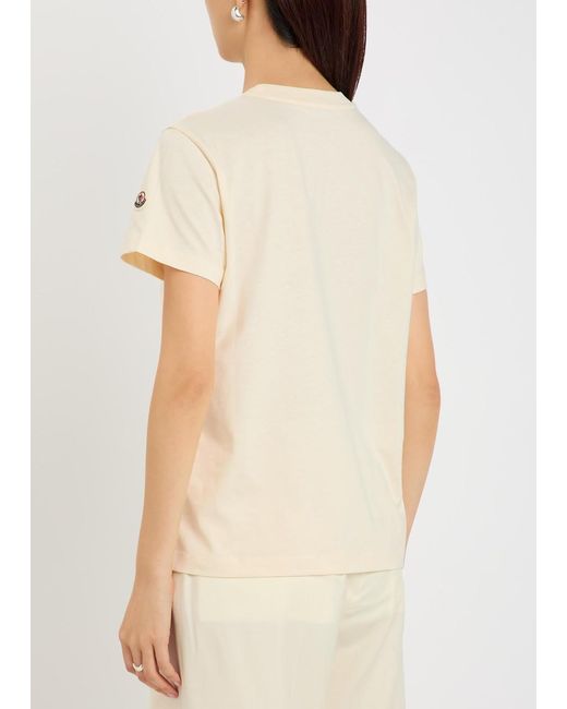 Moncler Natural Logo-Appliquéd Cotton T-Shirt