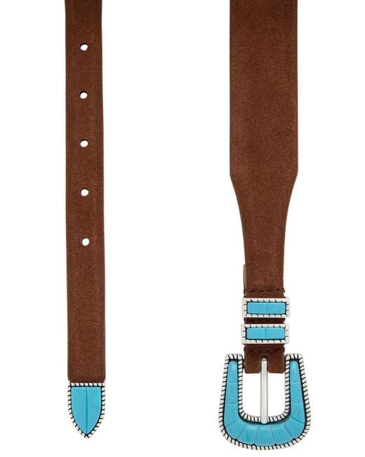 Silver Ostrich White Crazy Suede Belt