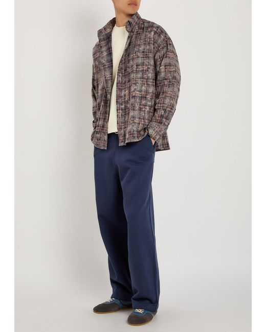 Picante Blue Everyday Wide-Leg Cotton Sweatpants for men