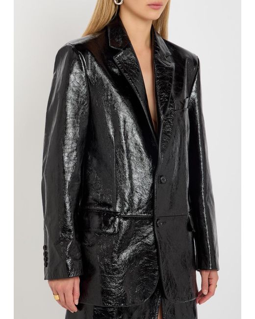 ARMARIUM Black Noah Glossed Leather Blazer