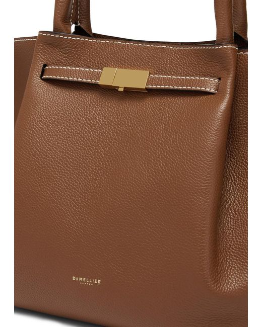 DeMellier London Brown The New York Midi Grained Leather Tote