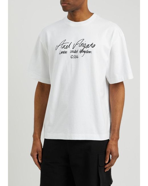 Axel Arigato White Logo-Print Cotton T-Shirt for men