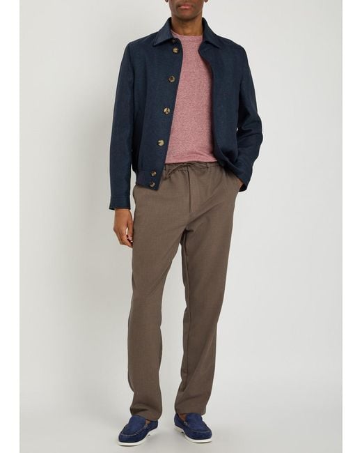 Brunello Cucinelli Pink Linen And Cotton-Blend T-Shirt for men