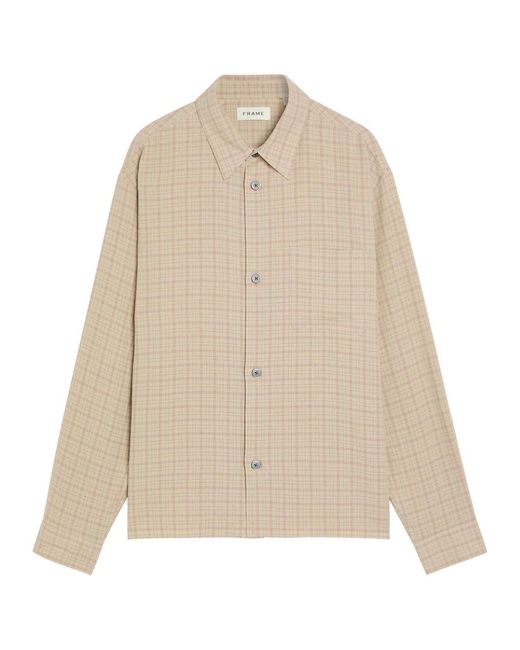FRAME Natural Plaid Woven Shirt for men